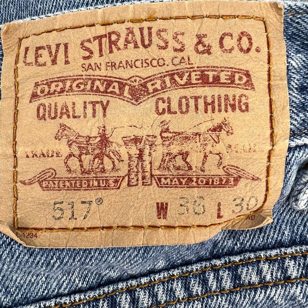 Levi's 517 Jeans Men's 36X30 Blue Bootcut Medium Wash Classic Normcore - Picture 12 of 15